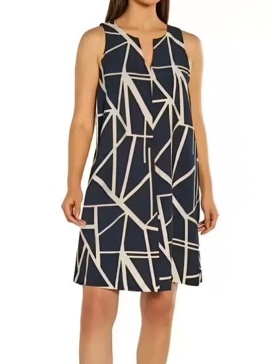 Banana Republic Dresses & Skirts - Banana Republic Navy And Cream Geometric Maxi Dress S